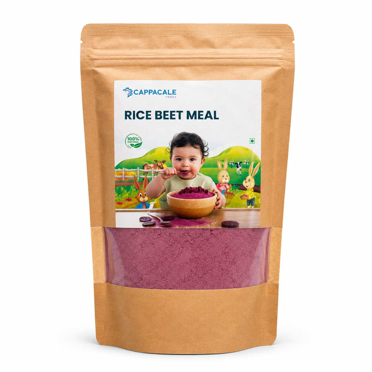 Cappacale Rice-Beet Meal Powder for Babies | Iron-Rich Weaning | 250gm