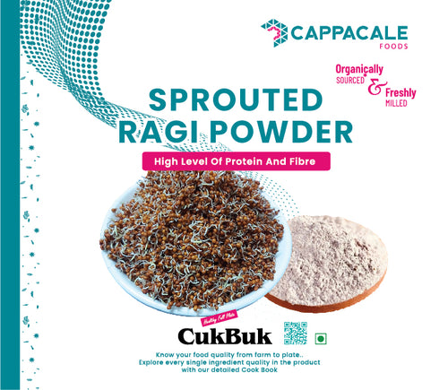 Cappacale Sprouted Ragi Powder | 100% Organic Finger Millet | 250gm